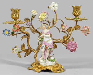 Prächtiger Tafelleuchter mit allegorischer Figur "Flora"