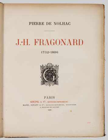 Pierre de Nolhac: "J.-H. Fragonard 1732 - 1806". - Foto 1