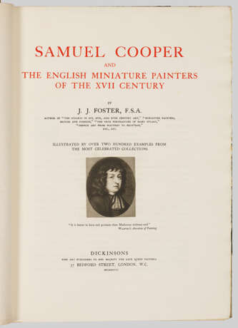 J. J. Foster: "Samuel Cooper and The English Miniature - Foto 1