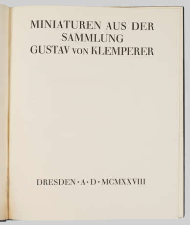 "Miniaturen aus der Sammlung Gustav von Klemperer". - Foto 1