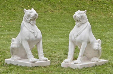 Paar Löwen als Gartenskulpturen