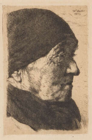 WILHELM LEIBL 1844 Köln - 1900 Würzburg BILDNIS EINER ALTEN BÄUERIN (PROFIL NACH RECHTS), 1874 - photo 1