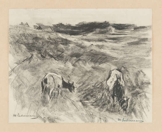 MAX LIEBERMANN 1847 Berlin - 1935 ebenda GRASENDE ZIEGEN IN DEN DÜNEN - photo 1