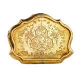 Gold snuff box with engraved ornament and blue enamel. 20th century. - photo 8