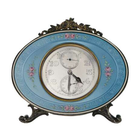 Silver alarm clock, Vacheron Constantin, with guilloché enamel. Switzerland, 1928. - photo 1