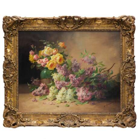 Edmond VAN COPPENOLLE. Nature morte aux lilas. France. 19ème siècle. - photo 1