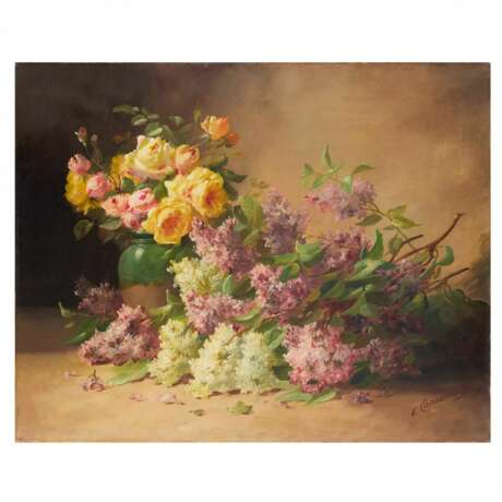 Edmond VAN COPPENOLLE. Nature morte aux lilas. France. 19ème siècle. - photo 2
