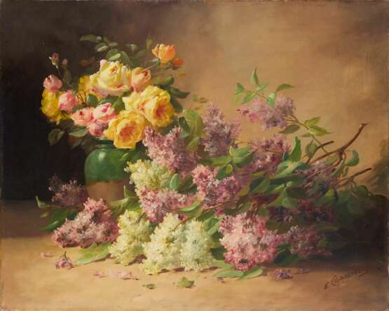 Edmond VAN COPPENOLLE. Nature morte aux lilas. France. 19ème siècle. - photo 3