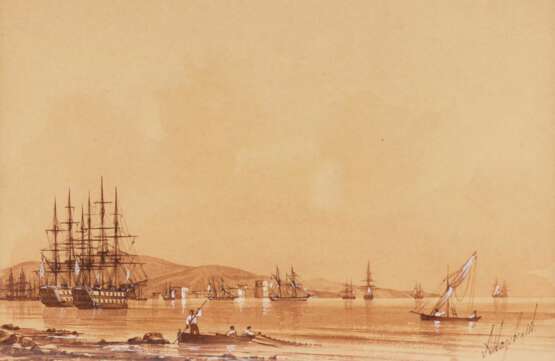 Ivan Aivazovsky. Aquarelle. Port de Crimée. 1817-1900 - photo 2