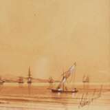 Ivan Aivazovsky. Watercolor. Crimean harbor. 1817-1900 - Foto 3