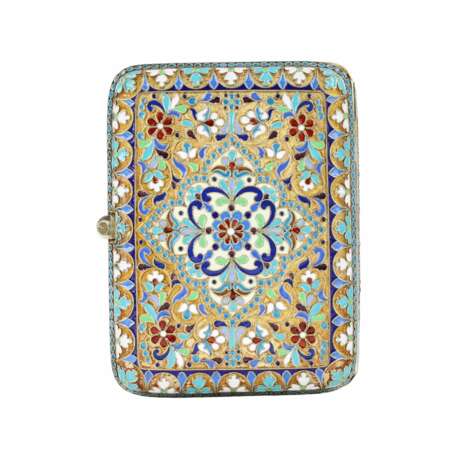 Silver cigarette case with gilding and cloisonne enamels. - photo 3