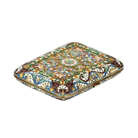 Silver cigarette case with gilding and cloisonne enamel. - photo 1
