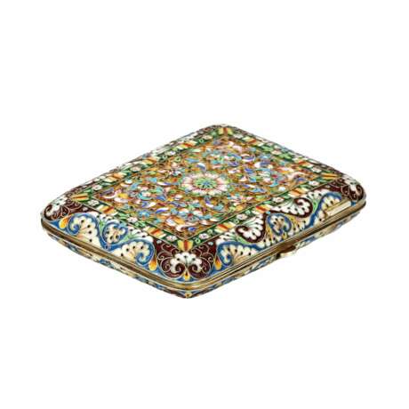 Silver cigarette case with gilding and cloisonne enamel. - Foto 1