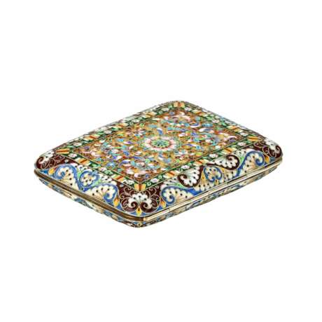 Silver cigarette case with gilding and cloisonne enamel. - Foto 2