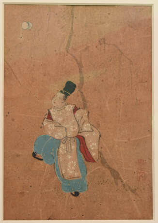 UNBEKANNETR KÜNSTLER, drei Miniaturmalereien, Seidenpapier im Passepartout, Japan, anfang 20. Jahrhundert. - photo 2