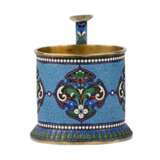 Silver glass holder in neo-Russian style with cloisonné enamel and gilding. Lyubavin. End of the 19th century. - photo 5