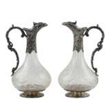 Pair of wine glass jugs in silver, Louis XV style, turn of the 19th-20th centuries. - photo 1