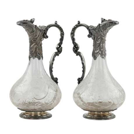 Pair of wine glass jugs in silver, Louis XV style, turn of the 19th-20th centuries. - photo 3
