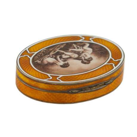 Silver snuff box of aristocratic proportions in guilloché enamel. Austria early 20th century. - Foto 3