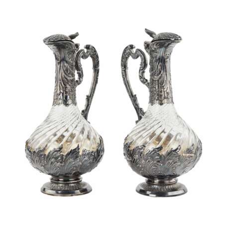 Frangiere & Laroche. Pair of French wine jugs. Glass in silver. 1880s. - photo 3