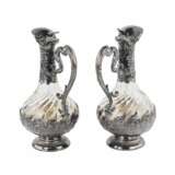Frangiere & Laroche. Pair of French wine jugs. Glass in silver. 1880s. - photo 5