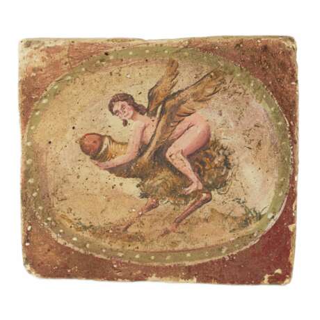 Brique pompéienne et érotique avec scène allégorique. I - II siècles avant JC. - photo 1