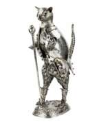 Objects of vertu. Catchy and ironic silver figure Cat in Boots. Günther Grungessel. Hannau. 1883