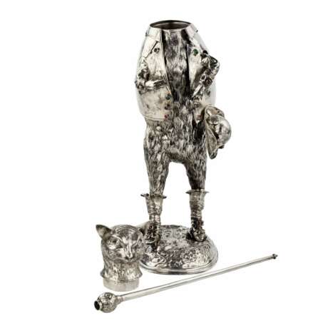 Catchy and ironic silver figure Cat in Boots. Günther Grungessel. Hannau. 1883 - Foto 7