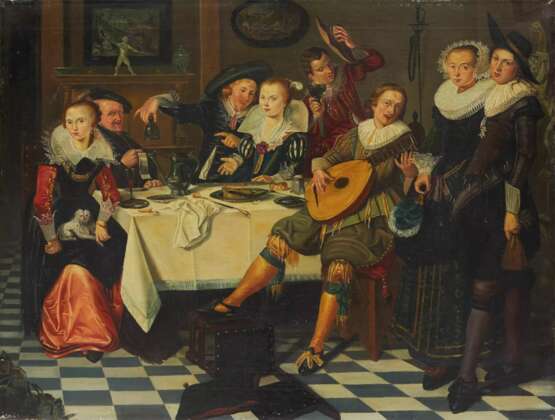 School of Dirck Hals (1591-1656). Feasting company. - Foto 2