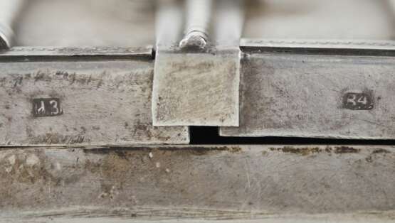 Трехстворчатый, серебряный складень в виде храма. И.В.Захаров. 1862 год. Москва. - фото 7