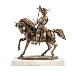 Carlo Marochetti. Figure en bronze d`un chevalier equestre. Duc de Savoie.
