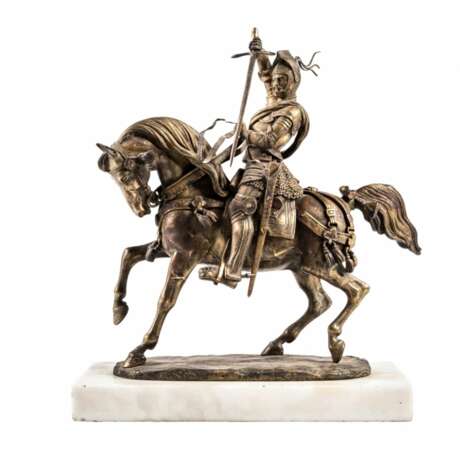 Карло Марочетти. Бронзовая фигура конного рыцаря. Герцога Савойского. - фото 1