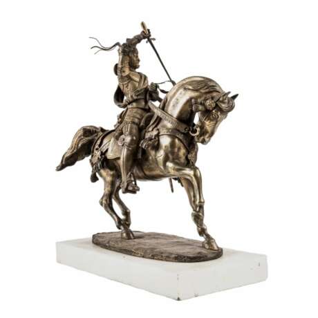 Carlo Marochetti. Bronze figure of an equestrian knight. Duke of Savoy. - Foto 3