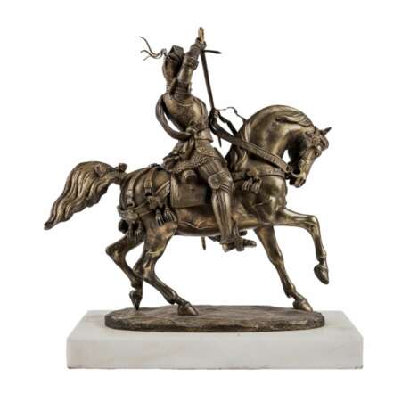 Carlo Marochetti. Bronze figure of an equestrian knight. Duke of Savoy. - photo 4