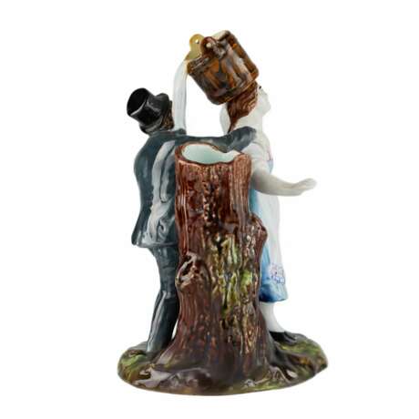 Faience pencil figurine The Villager and the Lord. Kuznetsov factory in Tver. 19th century. - photo 5