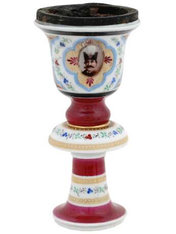 Narguile russe en porcelaine peinte à la main. Usine Kuznetsov à Dulevo. Russie. 19ème siècle - photo 4