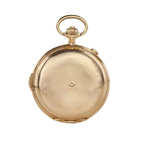 Heures Repetition Quarts Taschenuhr Chronographe 14k Gold Pocket Watch - photo 4