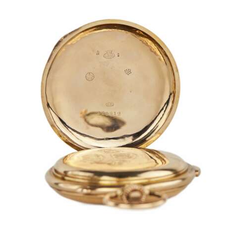 Heures Repetition Quarts Taschenuhr Chronographe 14k Gold Pocket Watch - Foto 9