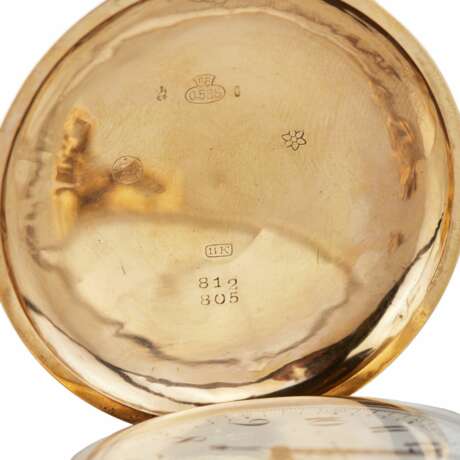 Золотые 14 К карманные часы Heures Repetition Quarts Taschenuhr Chronographe - фото 10
