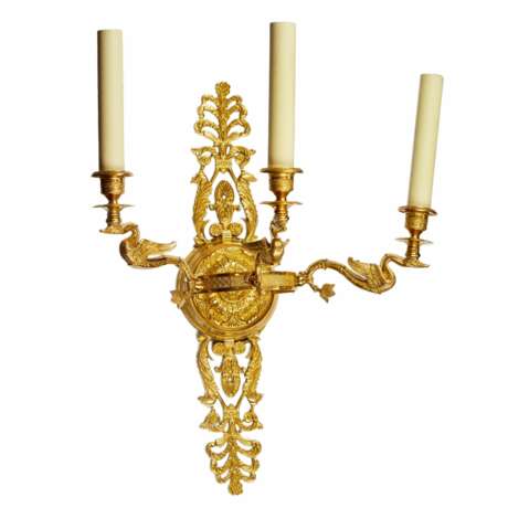 Six gilded bronze wall sconces with a Swan motif. France 20th century - Foto 2