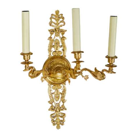 Six gilded bronze wall sconces with a Swan motif. France 20th century - Foto 3