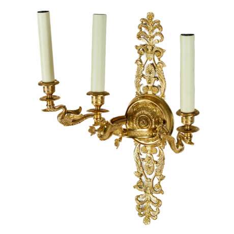 Six gilded bronze wall sconces with a Swan motif. France 20th century - Foto 4