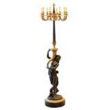 French floor lamp made of gilded and patinated bronze. The turn of the 19th and 20th centuries. - photo 1