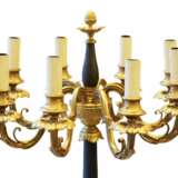 French floor lamp made of gilded and patinated bronze. The turn of the 19th and 20th centuries. - Foto 5