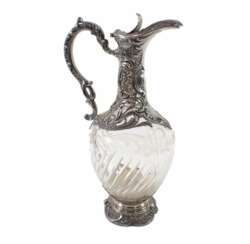 Crystal wine jug in silver, Louis XV style. France. 19th century.
