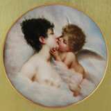 Couche de porcelaine Psyché et Cupidon. Fin du 19ème siècle. - photo 2