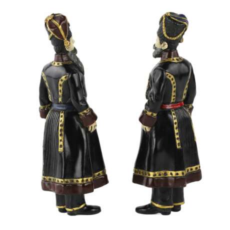 Pair of bronze figures of Russian Cossacks, personal guard of the Imperial Family. In the style of Faberge. - Foto 3
