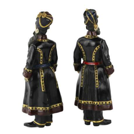 Pair of bronze figures of Russian Cossacks, personal guard of the Imperial Family. In the style of Faberge. - photo 4