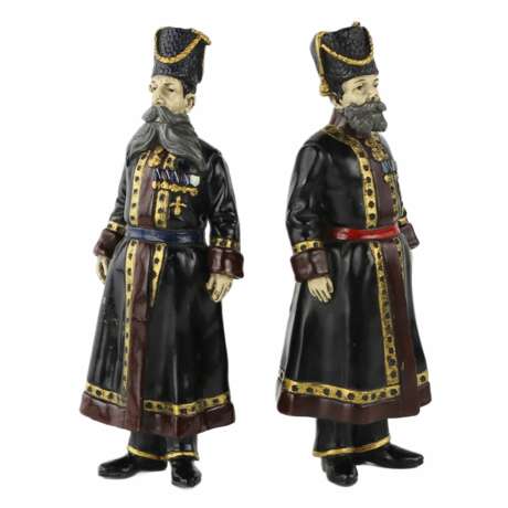 Pair of bronze figures of Russian Cossacks, personal guard of the Imperial Family. In the style of Faberge. - Foto 5