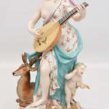 MEISSEN PORZELLAN, "Allegorie auf das Gehör", Modell J.F. Eberlein. bemalt, glasiert, gemarkt, 19. Jahrhundert - Foto 2